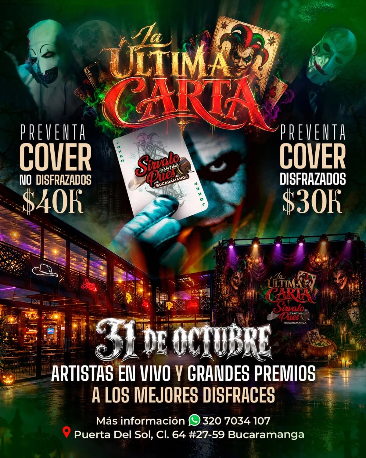 Afiche promocional original completo de La última carta · Halloween en Sírvalo Pues, 31 de octubre.