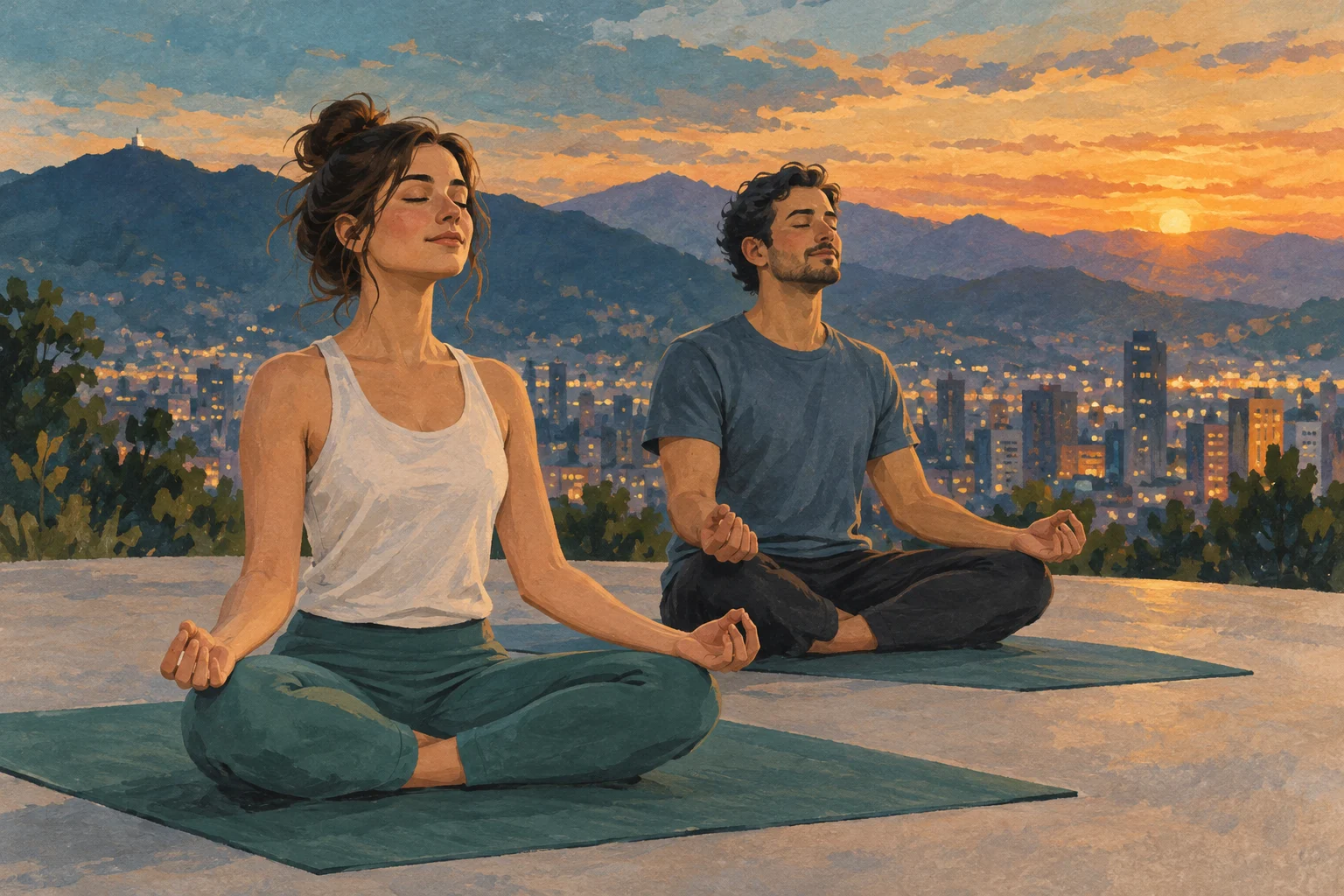 Yoga en las alturas · Torre Colpatria