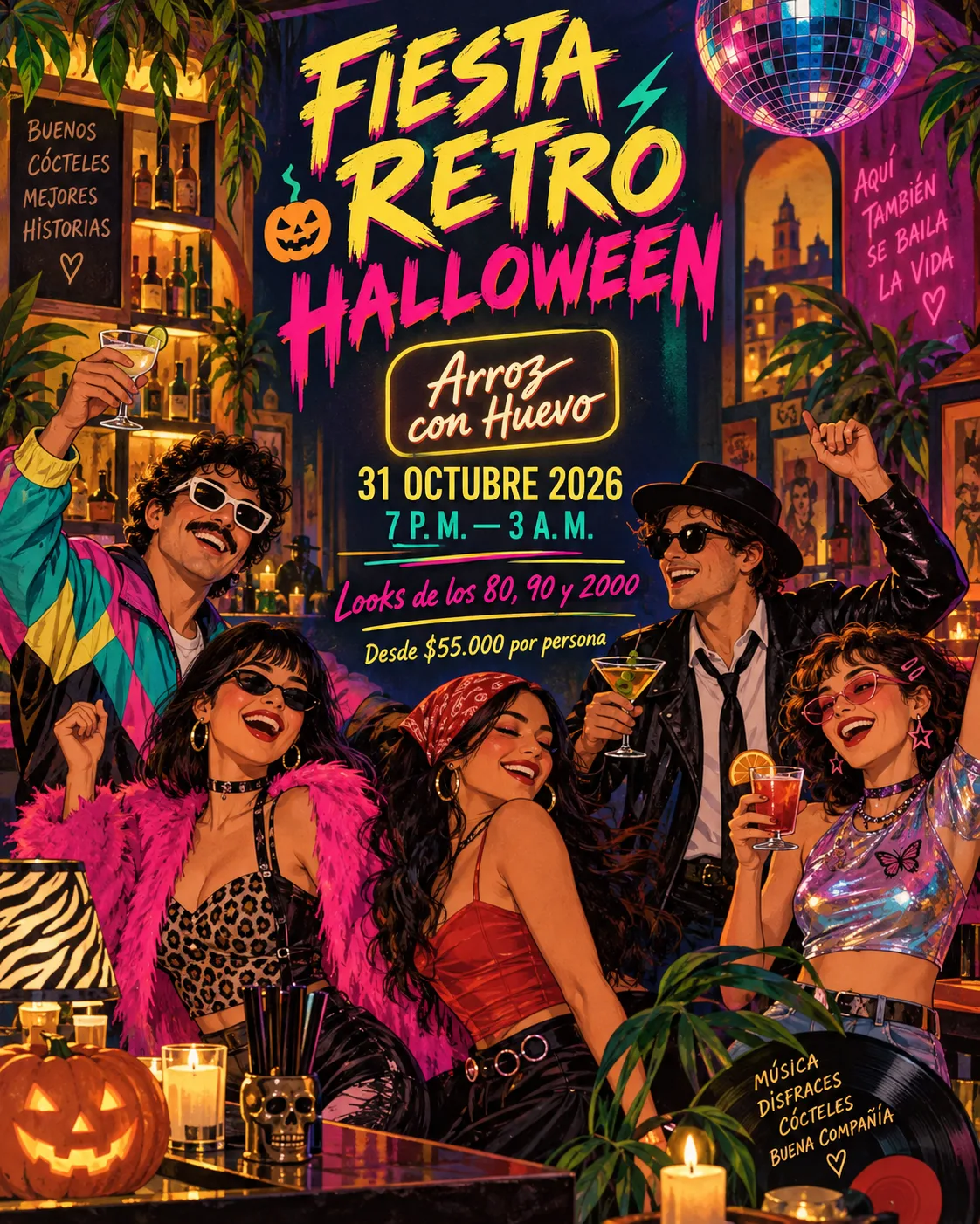 Fiesta Retro Halloween · Arroz con Huevo