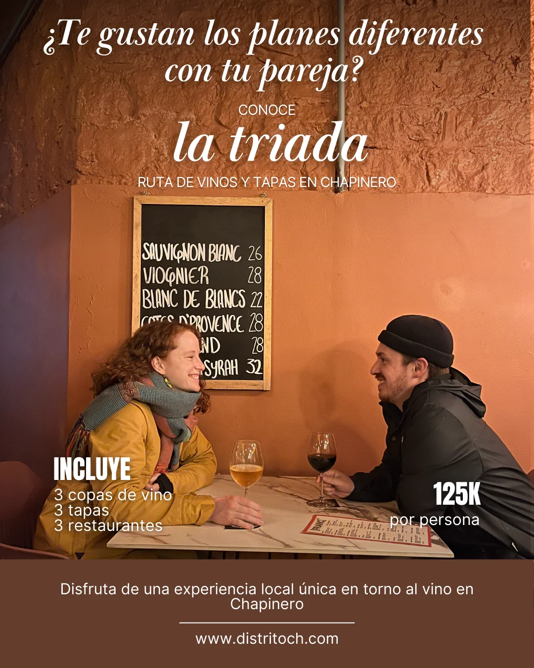 La Tríada · ruta autoguiada de vinos y tapas en Chapinero